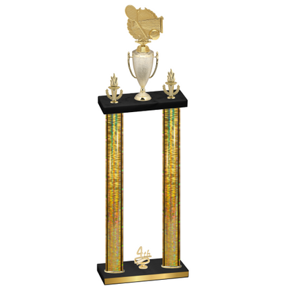 Double Gold Glacier Fourth Place Tennis Trophy