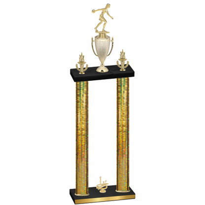 Double Gold Glacier First Place Bowling Trophy