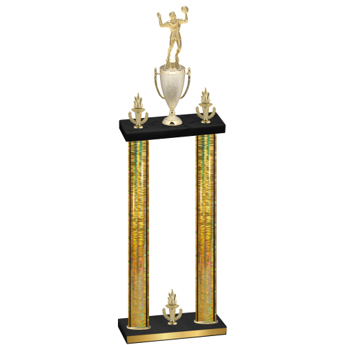 Double Gold Glacier Victory Volleyball Trophy