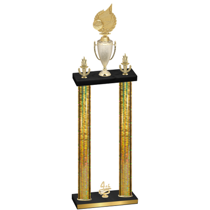 Double Gold Glacier Fourth Place Volleyball Trophy