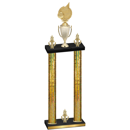 Double Gold Glacier Victory Volleyball Trophy