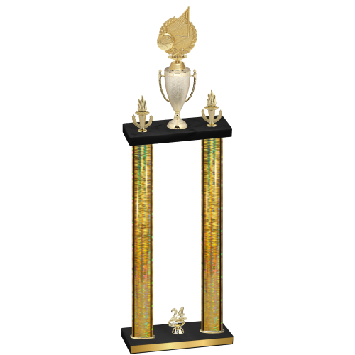 Double Gold Glacier Year Volleyball Trophy