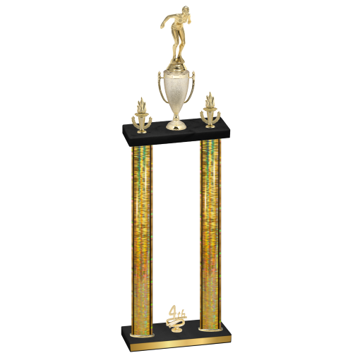 Double Gold Glacier Fourth Place Tennis Trophy