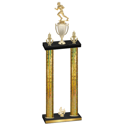 Double Gold Glacier Fourth Place Football Trophy