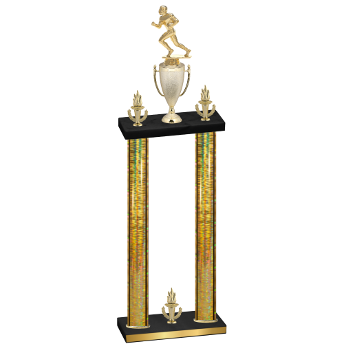 Double Gold Glacier Victory Football Trophy