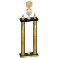 Double Gold Glacier Fourth Place Cheerleading Trophy