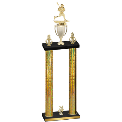 Double Gold Glacier Year Lacrosse Trophy