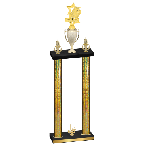 Double Gold Glacier First Place Pickleball Trophy