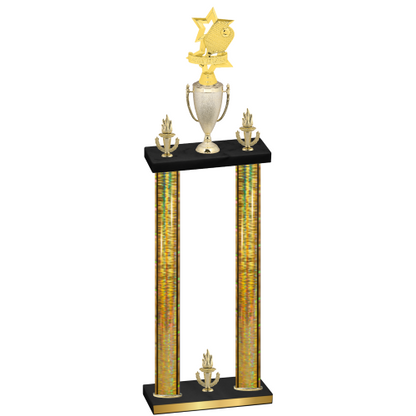 Double Gold Glacier Victory Pickleball Trophy