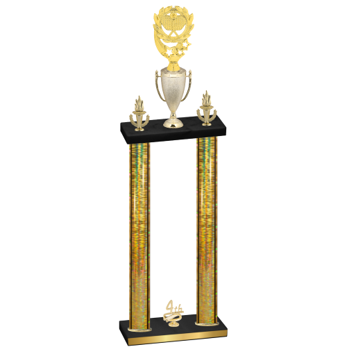 Double Gold Glacier Fourth Place Pickleball Trophy