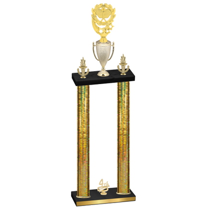 Double Gold Glacier Fourth Place Pickleball Trophy