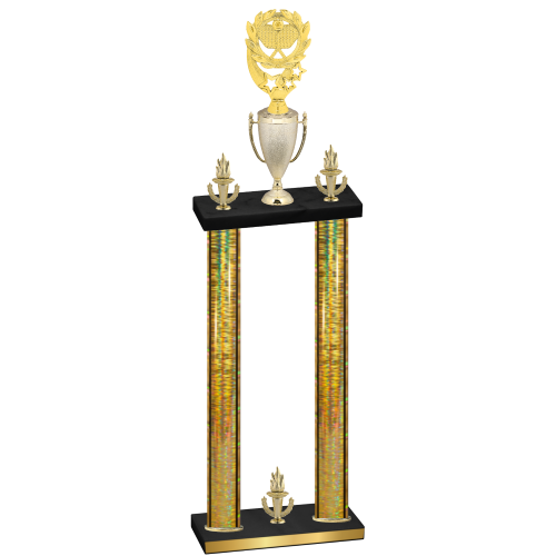 Double Gold Glacier Victory Pickleball Trophy