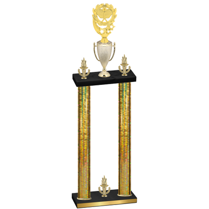 Double Gold Glacier Victory Pickleball Trophy