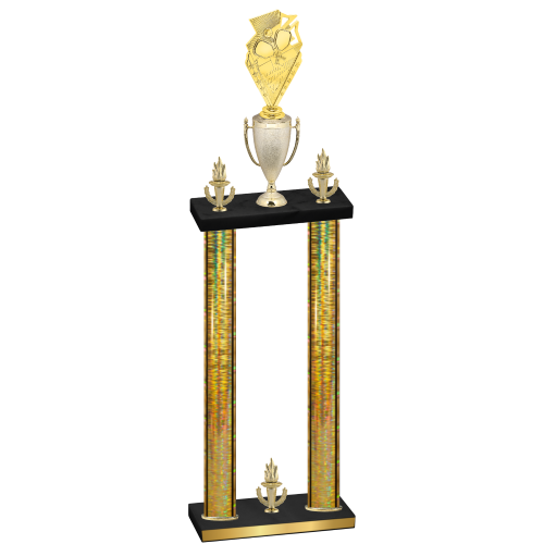 Double Gold Glacier Victory Pickleball Trophy