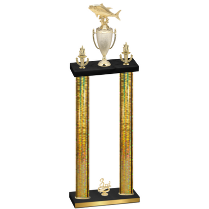 Double Gold Glacier Third Place Fishing Trophy