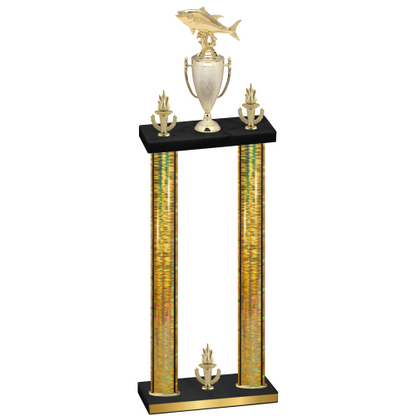 Double Gold Glacier Victory Fishing Trophy