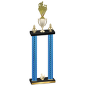 Double Blue Carbon Fiber Third Place Rugby Trophy