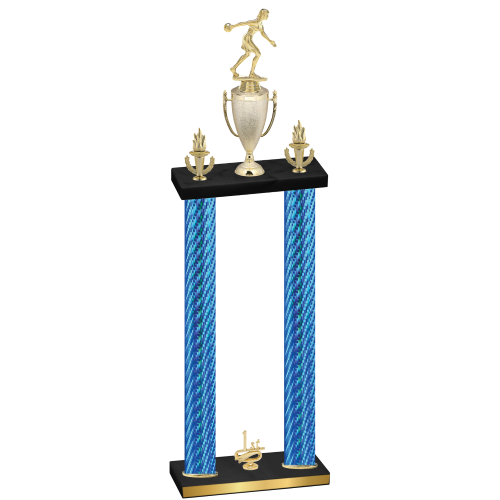 Double Blue Carbon Fiber First Place Bowling Trophy