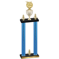 Double Blue Carbon Fiber Victory Bowling Trophy