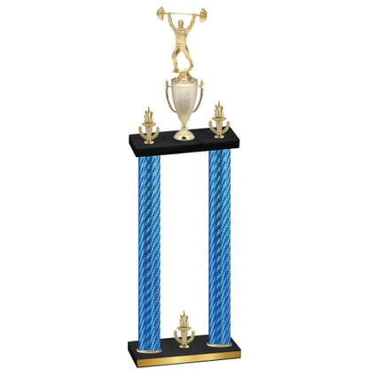 Double Blue Carbon Fiber Victory Weights Trophy