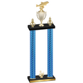 Double Blue Carbon Fiber Third Place Fishing Trophy