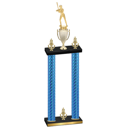 Double Blue Carbon Fiber Victory Softball Trophy