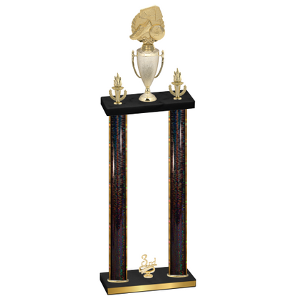 Double Black Glacier Third Place Soccer Trophy