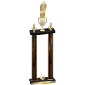 Double Black Glacier Third Place Football Trophy