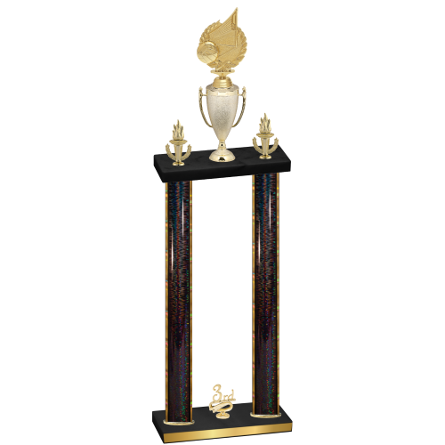 Double Black Glacier Third Place Volleyball Trophy