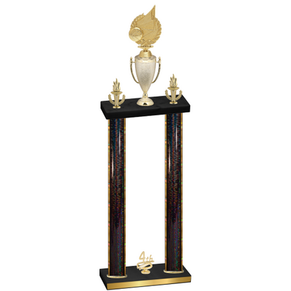 Double Black Glacier Fourth Place Volleyball Trophy