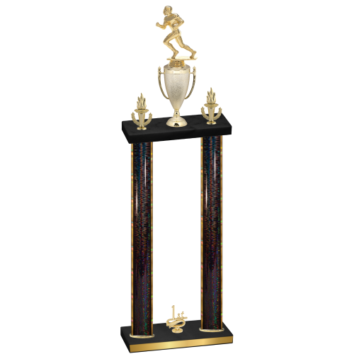Double Black Glacier First Place Football Trophy