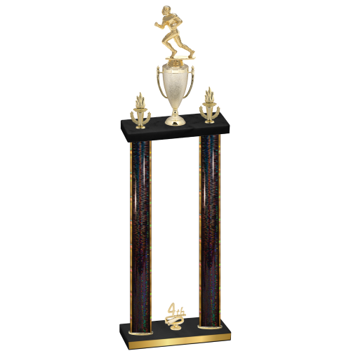 Double Black Glacier Fourth Place Football Trophy