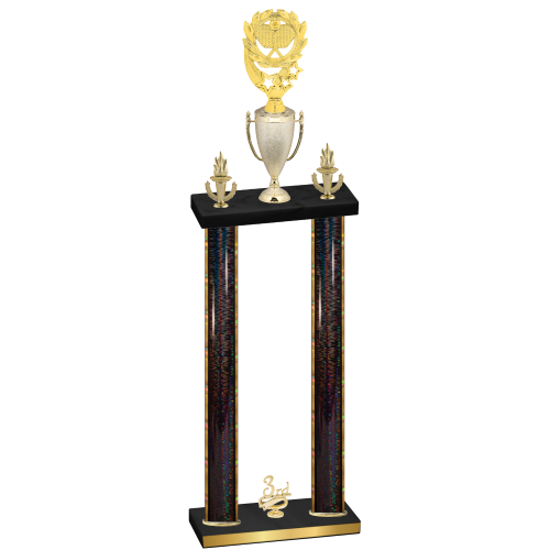 Double Black Glacier Third Place Pickleball Trophy
