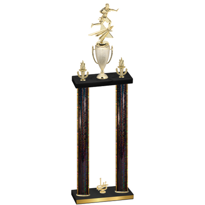Double Black Glacier First Place Flag Football Trophy