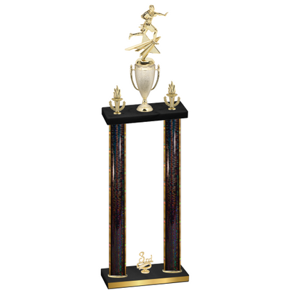 Double Black Glacier Third Place Flag Football Trophy