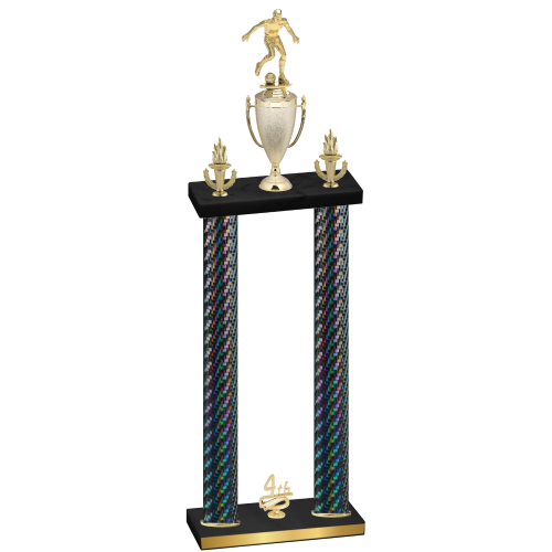 Double Black Carbon Fiber Fourth Place Soccer Trophy