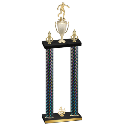Double Black Carbon Fiber Fourth Place Soccer Trophy