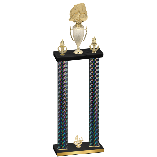 Double Black Carbon Fiber Fourth Place Soccer Trophy