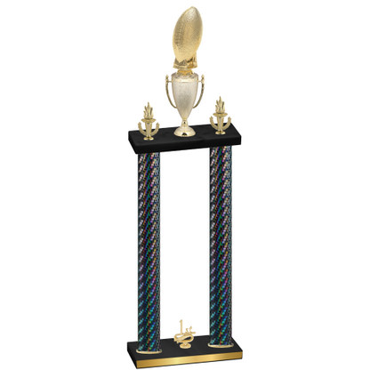 Double Black Carbon Fiber First Place Football Trophy