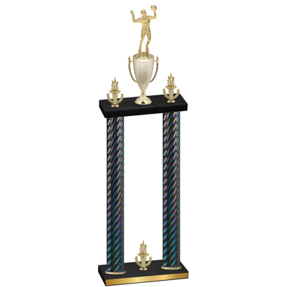 Double Black Carbon Fiber Victory Volleyball Trophy
