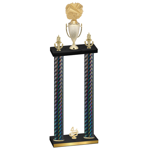 Double Black Carbon Fiber Fourth Place Cheerleading Trophy