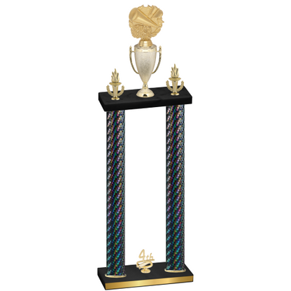 Double Black Carbon Fiber Fourth Place Cheerleading Trophy