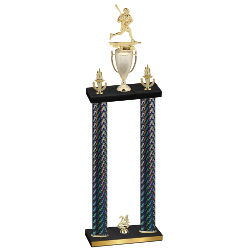 Double Black Carbon Fiber Year Lacrosse Trophy