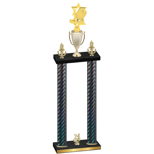 Double Black Carbon Fiber Year Pickleball Trophy