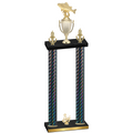 Double Black Carbon Fiber Third Place Fishing Trophy