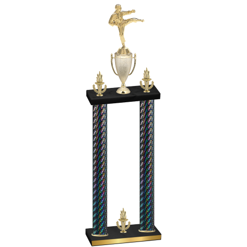 Double Black Carbon Fiber Victory Karate Trophy