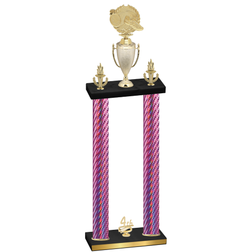 Double Pink Carbon Fiber Fourth Place Running Trophy