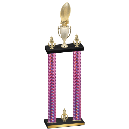 Double Pink Carbon Fiber Victory Football Trophy