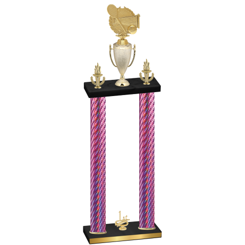 Double Pink Carbon Fiber First Place Tennis Trophy
