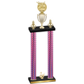 Double Pink Carbon Fiber Second Place Bowling Trophy